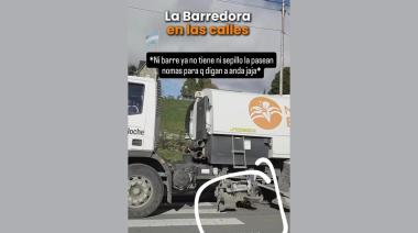 Insólito: El municipio publicitó el funcionamiento de la barredora en las calles, pero la máquina no tenía cepillos para barrer