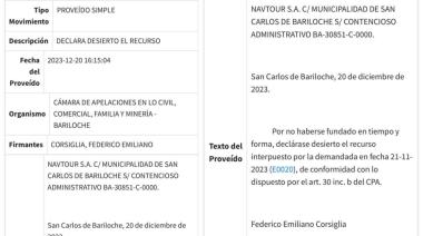 Cómo la Municipalidad de Bariloche decidió pagar un millón de dólares a una empresa sin que un juez determinara el daño