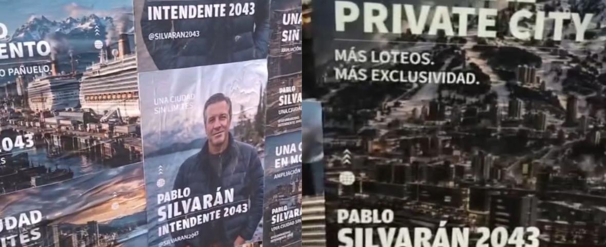 Misterio en las calles por los afiches de "Pablo Silvarán", el candidato a intendente que se adelantó al futuro
