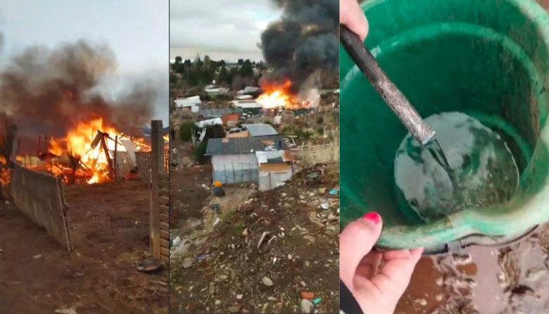 (Video) Incendio en cadena consume varias viviendas en el Barrio 2 de Abril