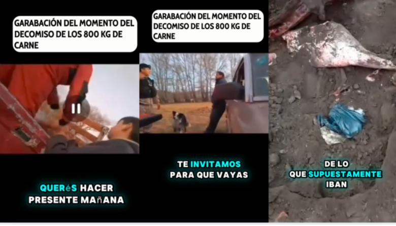 (VIDEO) Se filtraron audios y videos que confirman irregularidades en el secuestro de 800 Kilos de carne por la Policía Rural