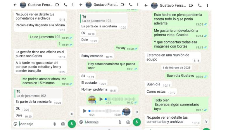 Cada vez más complicado: empresario revela chats que demuestran el rol ilegal de Ferrari en la municipalidad