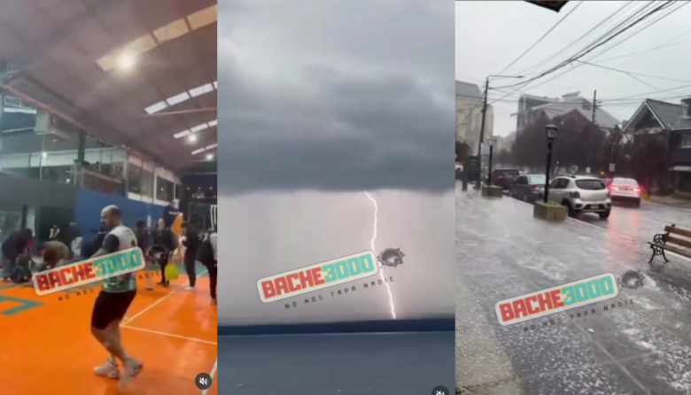 (Video)Tormenta repentina dejó a Bariloche bajo el agua: se rompió el techo de un polideportivo durante un partido de vóley