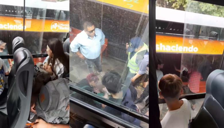 (VIDEO) Violento incidente en la línea 20: un hombre empujó a otro contra el colectivo