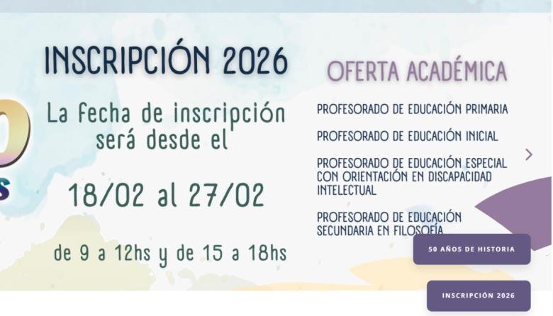 El Instituto de Formación Docente abre inscripciones para cuatro carreras de profesorado