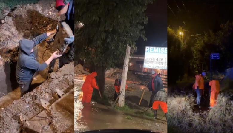 ​​​​​​​Lluvia récord en Bariloche: calles inundadas, cuadrillas en la calle y una noche sin tregua