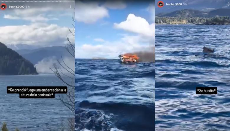Explosión, fuego y agua helada: un joven sobrevivió nadando al incendio de su lancha en pleno Nahuel Huapi