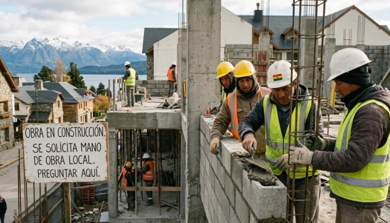 ​​​​​​​La construcción en el centro barilochense tiene acento boliviano y paraguayo: los contratistas dicen que no consiguen mano de obra local
