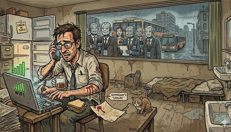 Triste, solitario, y con Wi Fi: retrato del periodista que sobrevive a todo