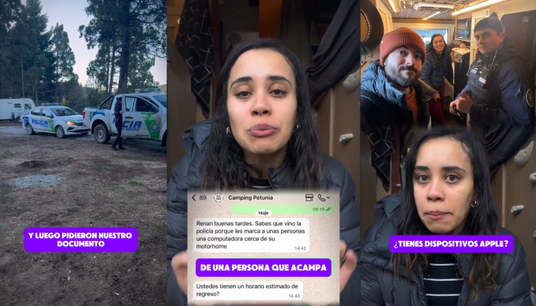 La policía irrumpió en la casa rodante de turistas brasileños en Bariloche por un robo que no cometieron
