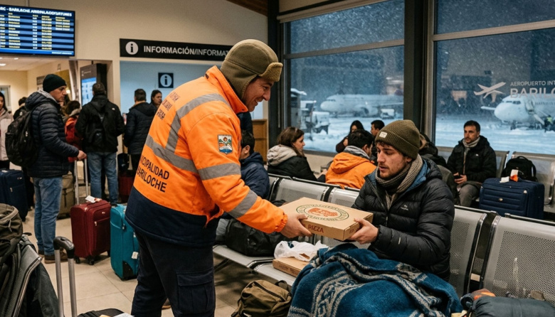 Pizzas, empanadas y sánguches: el menú de emergencia que el municipio llevó a los varados por el temporal