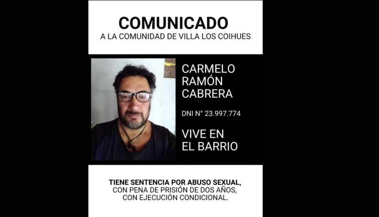 La Mesa territorial señaló públicamente a un vecino condenado por abuso sexual reiterado