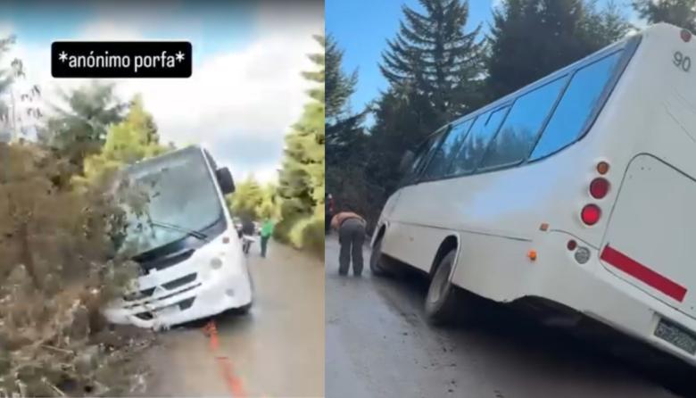 Sacaron a los pasajeros por la ventana tras el encaje de un colectivo turístico
