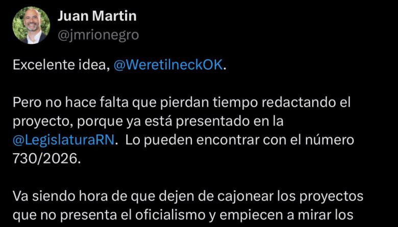 El PRO dejó en off side a Weretilneck: denunció que les robó la idea de la eximición de Ingresos Brutos a turistas extranjeros