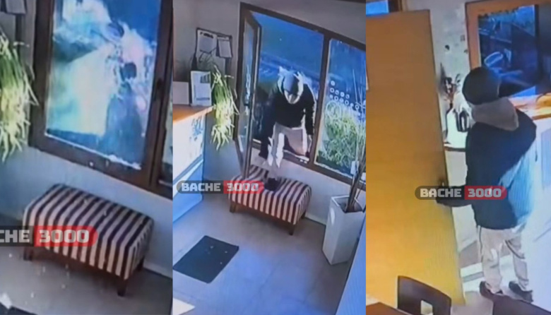 (Video) Rompió una ventana e ingresó a robar a un apart hotel de Bustillo
