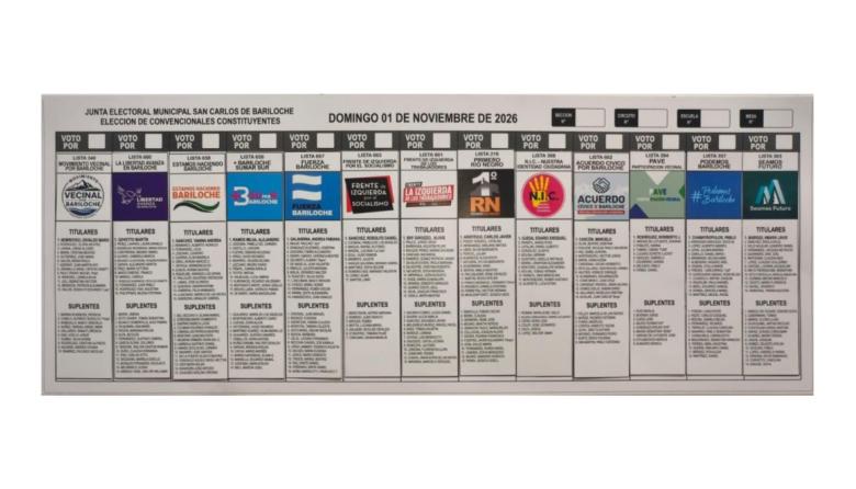 Cómo quedaron los lugares en la boleta única de las constituyentes de Bariloche: los candidatos irán con foto