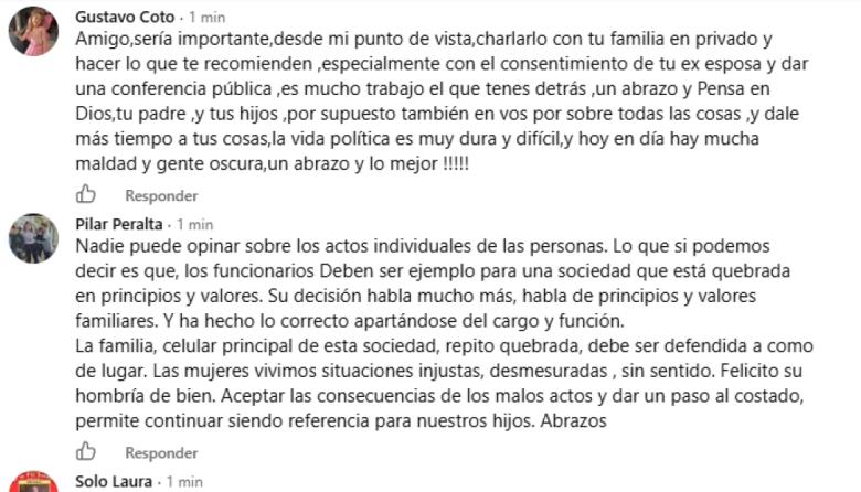 Cientos de mensajes de vecinos, le piden a Costa Brutten que no renuncie