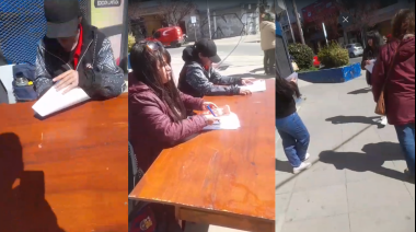 (VIDEO) La cooperativa contratada para "capacitar" por el referendúm, salió a la calle y no la dejan hablar