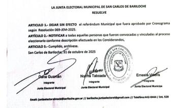 La Junta Electoral suspendió definitivamente el referéndum tras el fallo del Superior Tribunal de Justicia