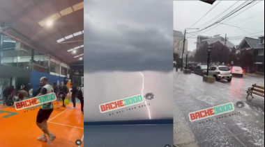 (Video)Tormenta repentina dejó a Bariloche bajo el agua: se rompió el techo de un polideportivo durante un partido de vóley