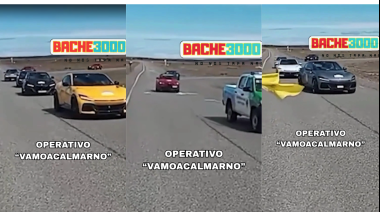 "VAMOACALMARNO": Con custodia extrema, la caravana de Ferrari avanza hacia Ushuaia tras los incidentes