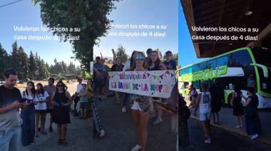 (VIDEO) ​​​​​​​Llegaron: los 75 egresados volvieron a Bariloche después de cuatro días varados en Córdoba