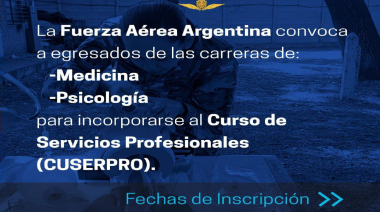 La Fuerza Aérea Argentina busca médicos, kinesiólogos y psicólogos para su guarnición en Bariloche