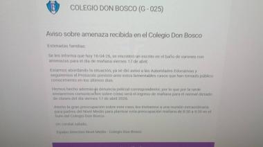 Amenaza de tiroteo en el Don Bosco: encontraron un escrito en el baño y la escuela activó el protocolo