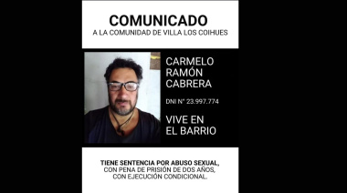 La junta vecinal de Villa Los Coihues denunció públicamente a un vecino condenado por abuso sexual reiterado