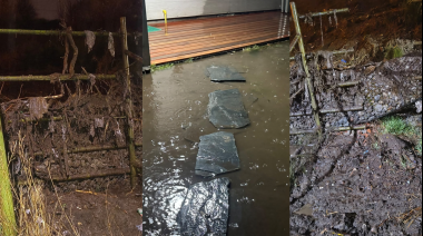 La Barda del Ñireco vuelve a ceder con las intensas lluvias y los vecinos temen un derrumbe mayor