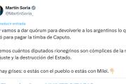 "Vamos a dar cuorum para devolver lo que Milei le sacó para pagar la timba de Caputo"