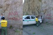 Identificaron al camionero que pintó el grafiti en Valle Encantado: la empresa se hará cargo de reparar el daño