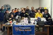 ​​​​​​​La Peña de Boca en Bariloche donó equipamiento de primeros auxilios y alta montaña a los Bomberos de Lago Puelo