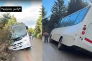 Sacaron a los pasajeros por la ventana tras el encaje de un colectivo turístico