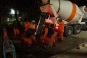 Pavimentación Urbana trabajó hasta la noche del sábado para hormigonar la primera traza de Tupungato