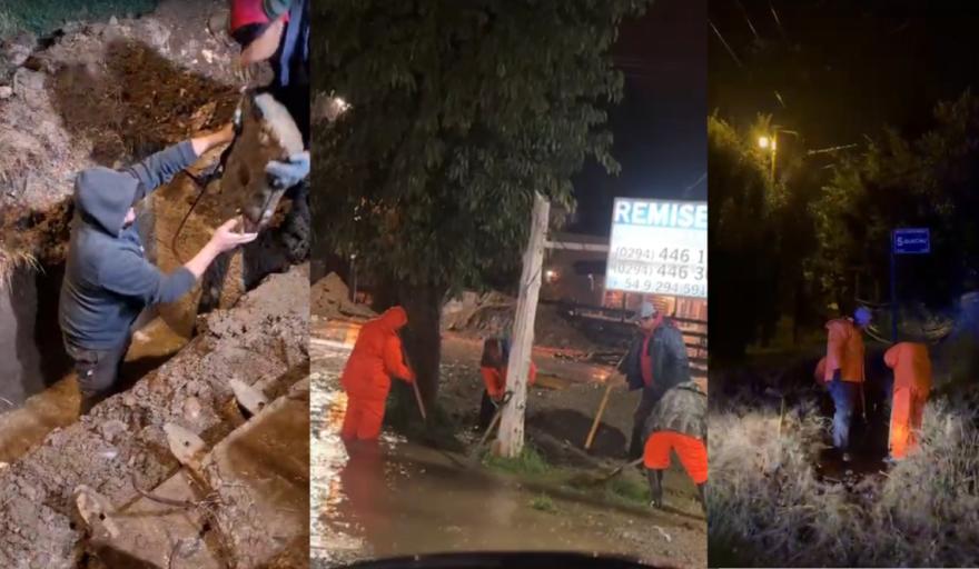 ​​​​​​​Lluvia récord en Bariloche: calles inundadas, cuadrillas en la calle y una noche sin tregua